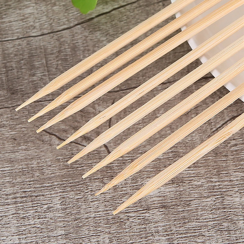 100pcs Disposable Bamboo Sticks Barbecue Tools 28cm x3mm Natural BBQ Wooden Bamboo Skewers for Barbeques Indoor & Outdoor Gril