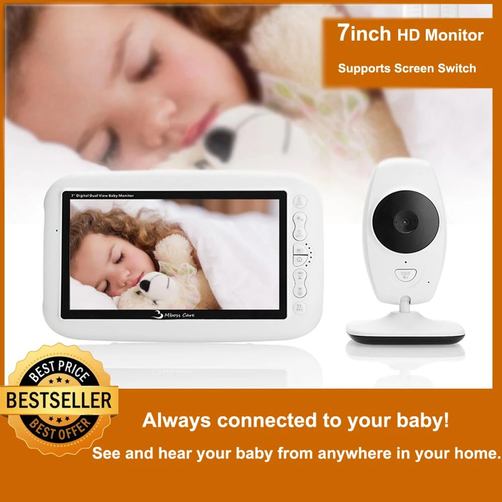 7 Inch Wireless Baby Monitor 7p Hd Screen Camera Night Vision Intercom Lullaby Nanny Baby Video Monitor Supports Screen Switch Baby Monitors Aliexpress