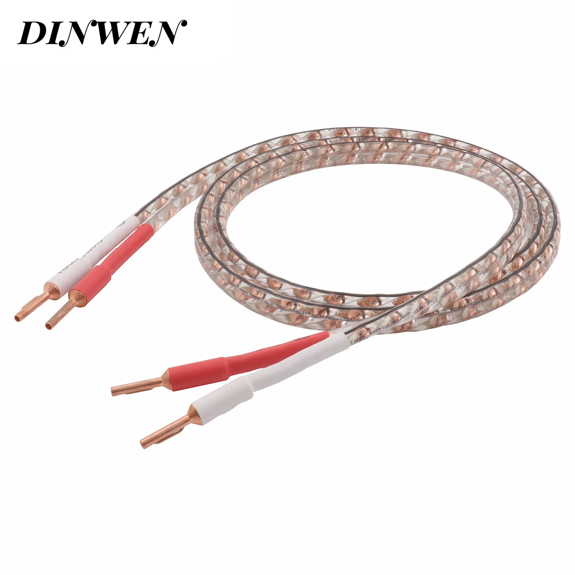 Viborg VS903+VB401 Banana Plug Cable 17AWG twist solid Flat copper speaker Wire with VB401 Pure Copper Hand made DIY HiFi Cable