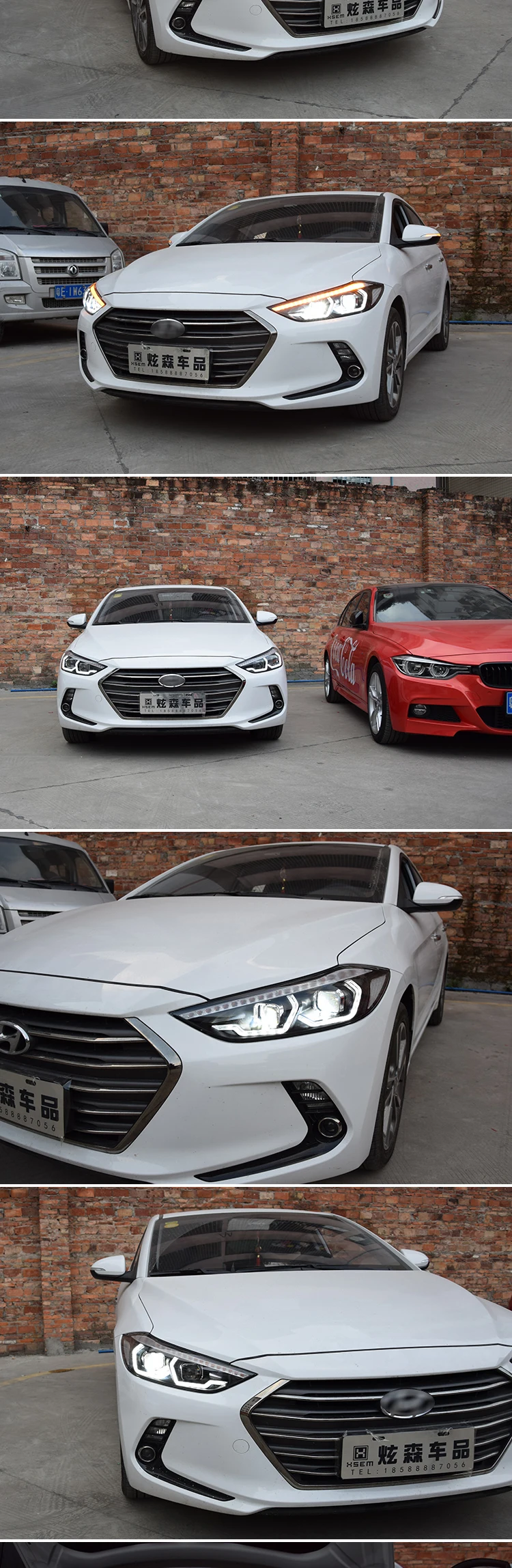 Автомобильный Стайлинг для фары для автомобиля Hyundai Elantra- светодиодный фонарь DRL Bi Xenon объектив Высокий Низкий Луч парковочная противотуманная фара