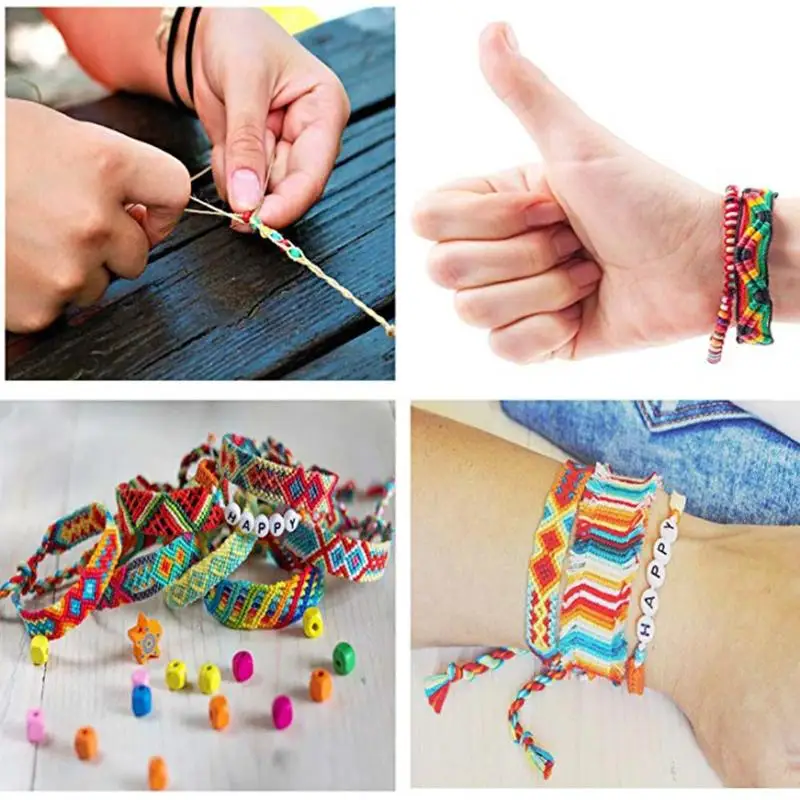 100 цветные нитки для вышивки акриловые буквы кубик бусины DIY ювелирные изделия браслет ремесло набор швейные инструменты Skein вышивка нить