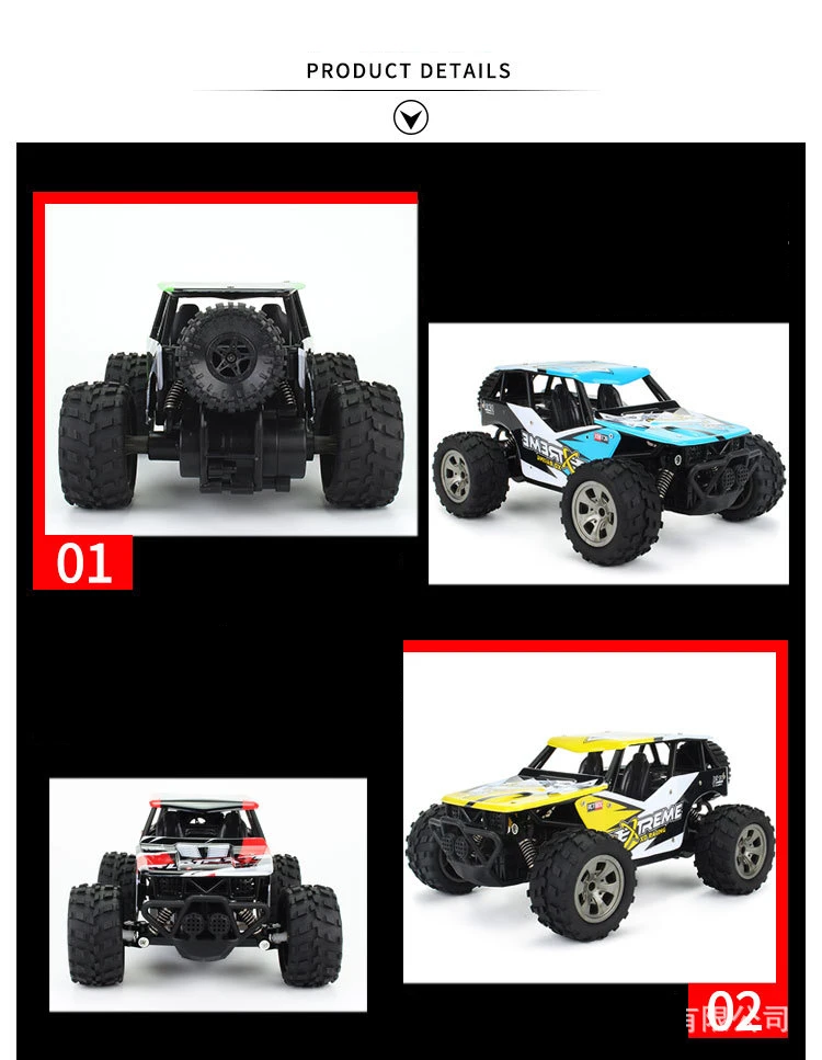 1:18 RC Monster Truck 2,4 г 18 км/ч 4CH RC большие шины автомобиль RTR внедорожная детская игрушка подарок 260 мощный двигатель RC автомобиль