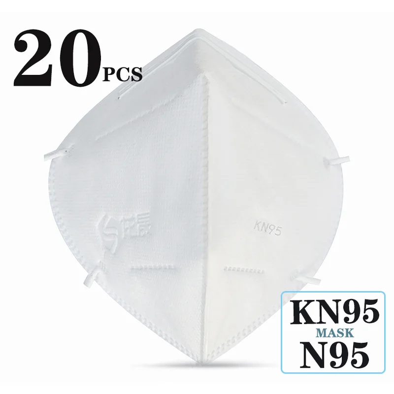 

20pcs KN95 mask Anti-virus droplets anti-smog PM2.5 anti-dust particles four-layer overcare N95 mask non-woven melt blow mask
