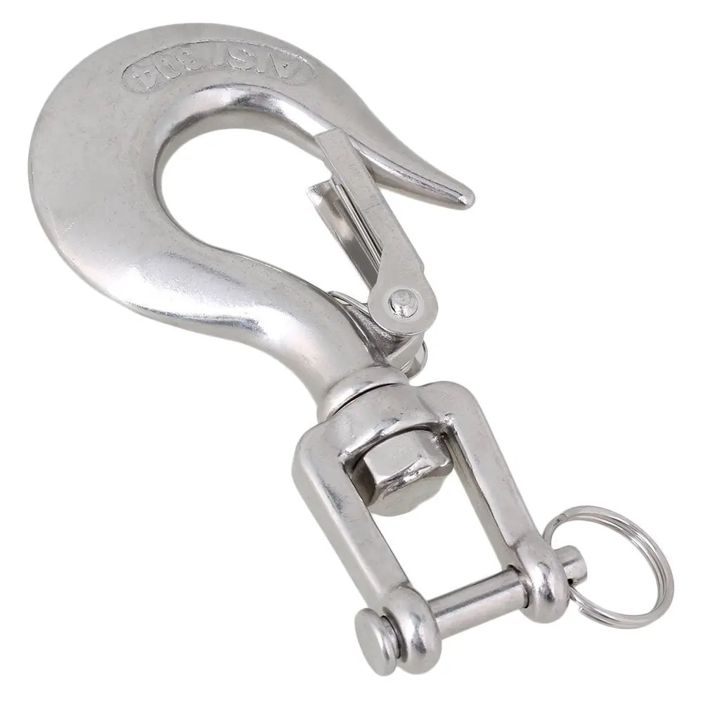 

Silver 304 Stainless Steel American Type Trigger Clevis Swivel-Eye Lifting Snap Tone Hook with 350KG Loading Capacity