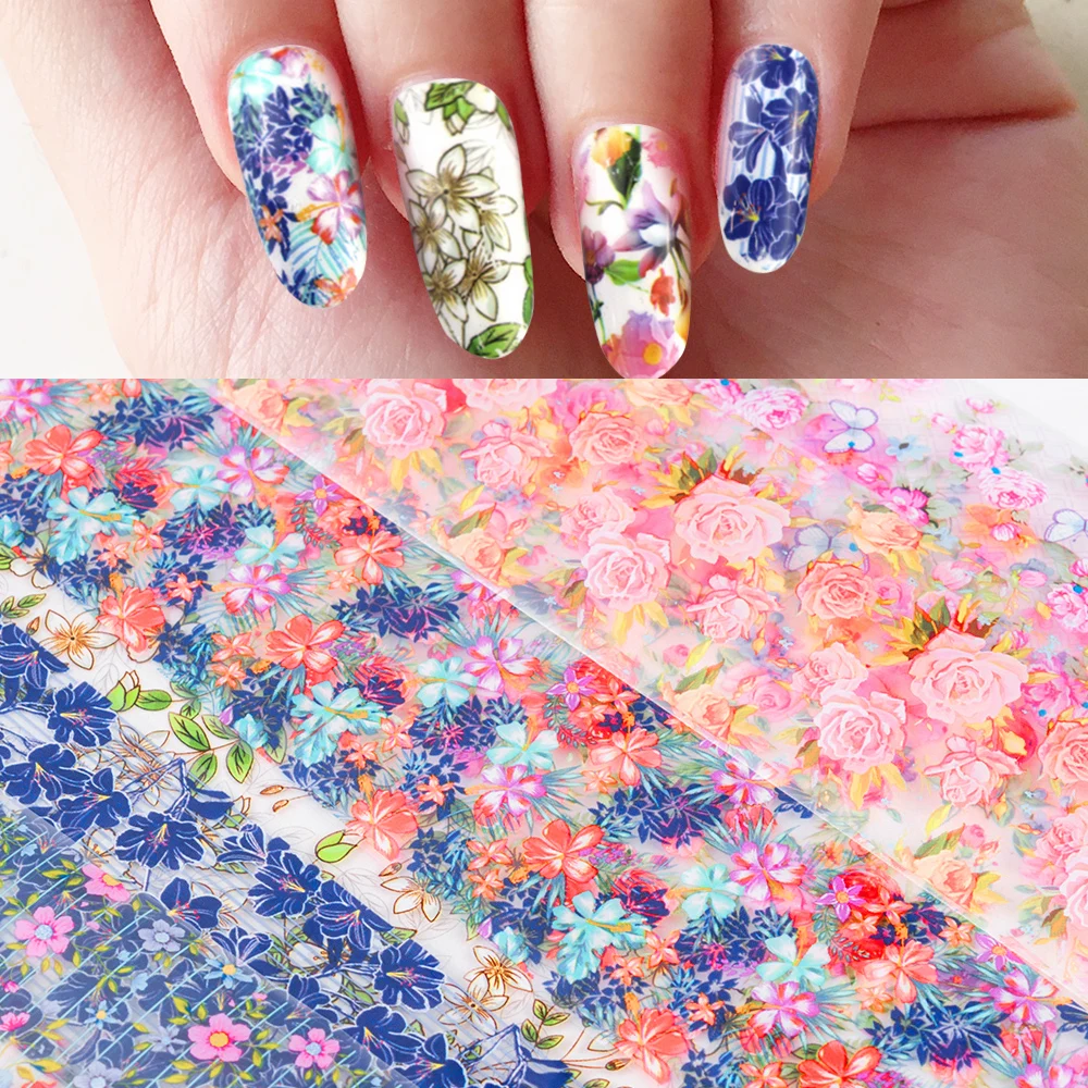 Mixed Flower Nail Foil