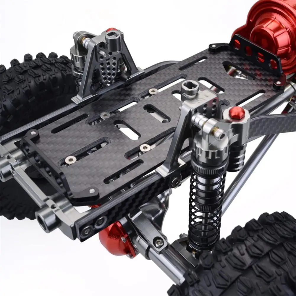 RC гоночный CNC Алюминиевый металлический и карбоновый каркас для RC автомобиля 1/10 осевой SCX10 Wrangler шасси 313 мм Колесная база детали гусеничного трактора