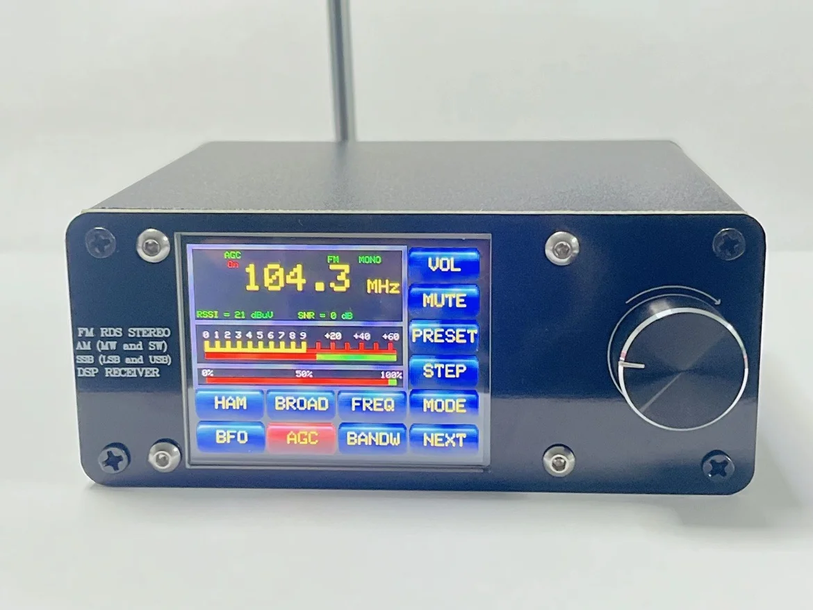 Si4732 All-Band Radio Receiver FM LW (MW SW) SSB 2.4 Inch Touch LCD digital display W Whip Antenna F/ Ham Amplifier |