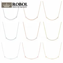 13 XL TFB Rllen Оригинальное 925 Серебряное модное самодельное ожерелье с улыбкой розовое золото серебро многоцветное элегантное женское ювелирное изделие