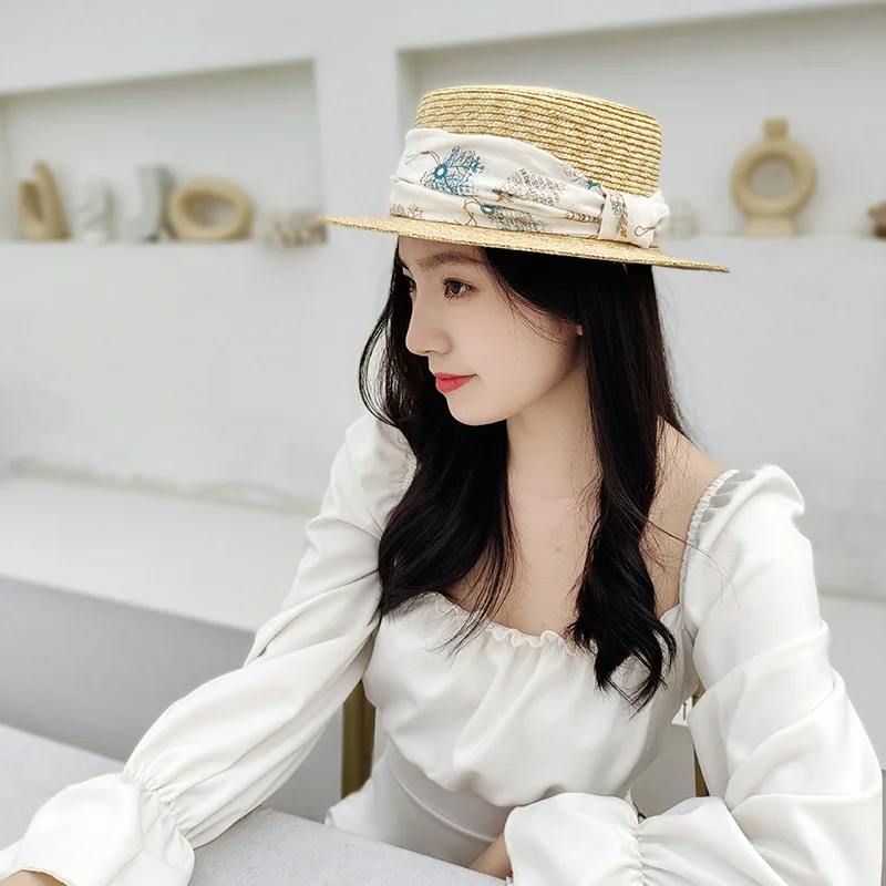 Chapeau de paille français haut de gamme pour femmes, chapeau de soleil  d'été à petit bord, collection automne 2020 | AliExpress