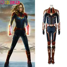 Костюм капитана Марвел для косплея Carol Danvers костюмы супергероя для Хэллоуина Ms. Marvel комбинезон для косплея COSPLAYONSEN