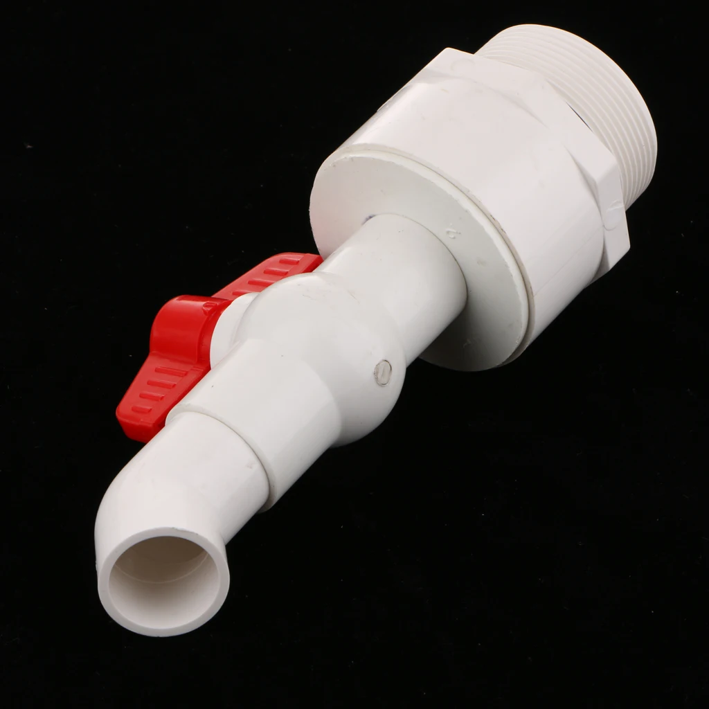 45 Angle Plastic Drum Faucet with Gasket for Barrel Containers 2 inch Connection 25mm Feeder Outlet