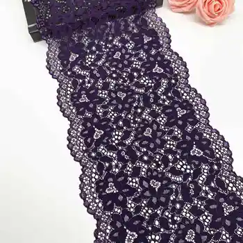 

3y/lot 21.50cm Floral Stretch Lace Trim Red Shiny Winter For Clothing Accessories Dress Sewing Applique Costume Lace Fabrics