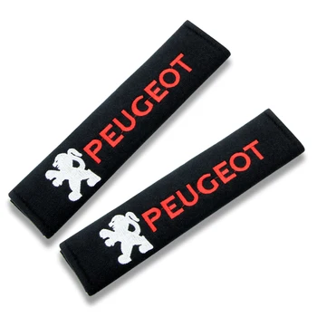 

2pcs Black Color Car Seat Belt Cover Shoulder Pads Car Styling for Peugeots 107 108 206 207 308 307 508 2008 3008 style