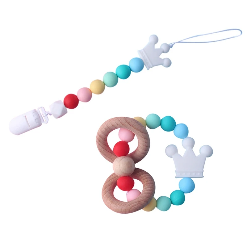 Baby Teethers Animal Pacifier Clips Chain For Baby Gameboy Pendant Nipple Holder Baby Teething Toys Biscuit Chew Beads