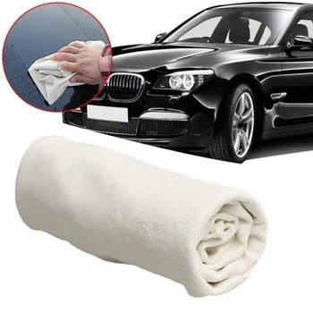 

Natural Shammy Chamois Leather Car Cleaning Towels Durable Soft Drying Washing Cloth 25*40cm White Practical Accessories