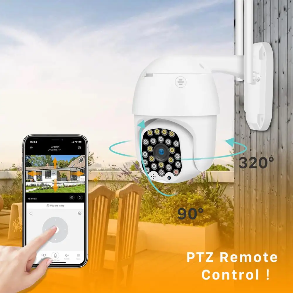 1080P облако Wifi PTZ камера водонепроницаемый 2MP полный цвет автоматическое отслеживание CCTV безопасности IP камера 4X цифровой зум скорость купольная камера IP