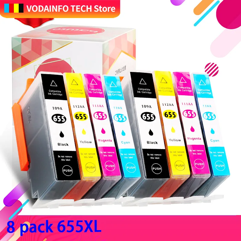 Qsyrainbow-cartucho de Tinta Completo para Impressora Deskjet Novo Chip 655 655 3525 5525 4615 4625 e 4525 Compatível com hp 6520 Hp655 - Imagem 5