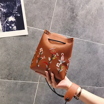 

Women PU Leather Shoulder Bag dropshipping Women Retro Female Simple Floral Bags Single Shoulder Cross body Bags Girls Handbags