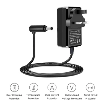 

3pin UK Plug Charging Adapter For Dyson V8 V7 V6 DC58 DC59 DC61 DC62 DC74 Vacuum Cleaner Power Adapter Charger Replacements