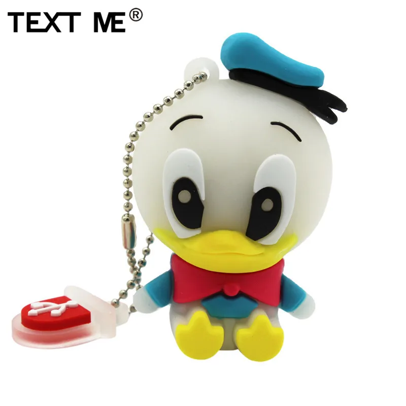 Флеш-накопитель с мультипликационным принтом «TEXT ME», usb 2,0, в виде животных, мини-утка, 4 ГБ, 8 ГБ, 16 ГБ, 32 ГБ, флешка, USB флеш-накопитель, креативная флешка, 64 ГБ, флешка