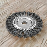 Lawn Mower Brush Cutter Steel Wire Wheel Disc Grass Trimmer Head Twist Knot Brush Weed Trimmer Head Removal Grass Tools 1