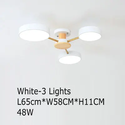 3 Lights Chandelier Скандинавский серый черный современный белый Потолочный светильник для спальни столовой AC110V 220V металлические бра японский деревянный потолочный светильник светодиодный - Цвет корпуса: 3 Lights Chandelier