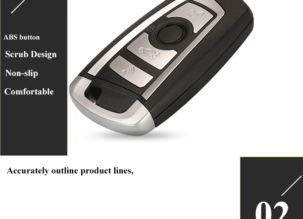 Keyforkess CAS2 modificato vibrazione chiave a distanza 315/433/868MHZ Chip di ID46-PCF7953 per BMW 3 5 7 E38 E39 E46 M5 X3 X5 E65 4 pulsante Fob - Ha13a55714c8a4827b66cf5853caa656ew