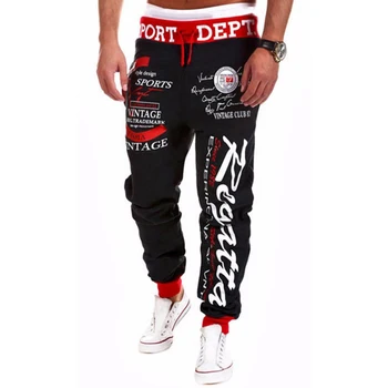 

Quality Baggy Sports Pants Men for Workout Personality Jogger Running Pants Men Letter Print Hip Hop Sweatpants Sport Trousers