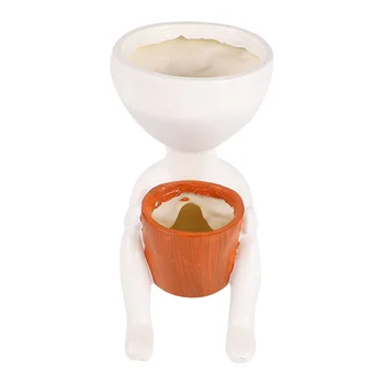 

Decorative Abstract Art Doll Statue Resin Flower Pot Office Desktop Ornaments
