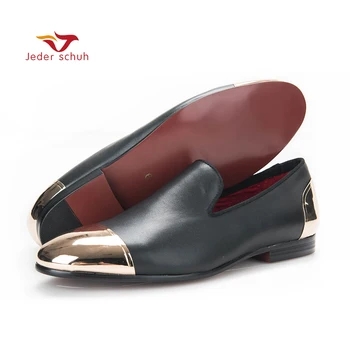 

Men Loafers Leather Loafers Around Gold Buttoned Member Minimalist Design Men Flats Wedding And Party Shoes Plus Size Men Shoes