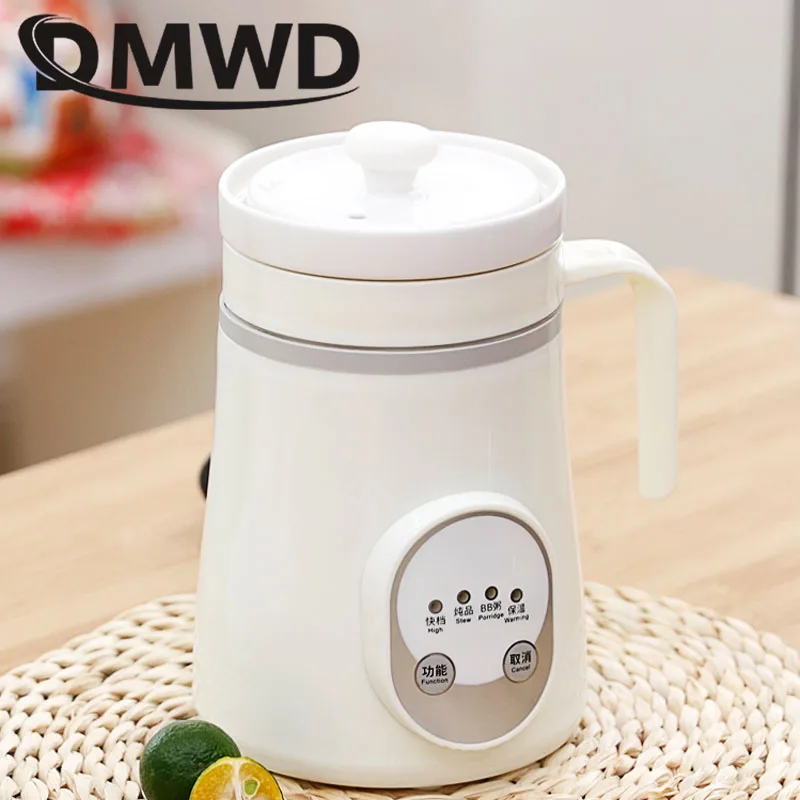 Ceramics Mini Electric Water Kettle Thermal Heating Cup Boiler Soup Health Pot Stew Porridge Noodle Slow Cooker Milk Heater 0.6L 2