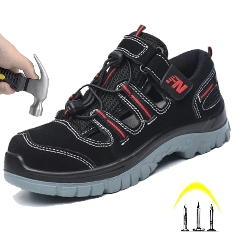 

Deodorant Sandals Summer Breathable Anti-smash Anti-puncture Safety Work Shoes 2019 Outdoor Non-slip Indestructible Men's Boots