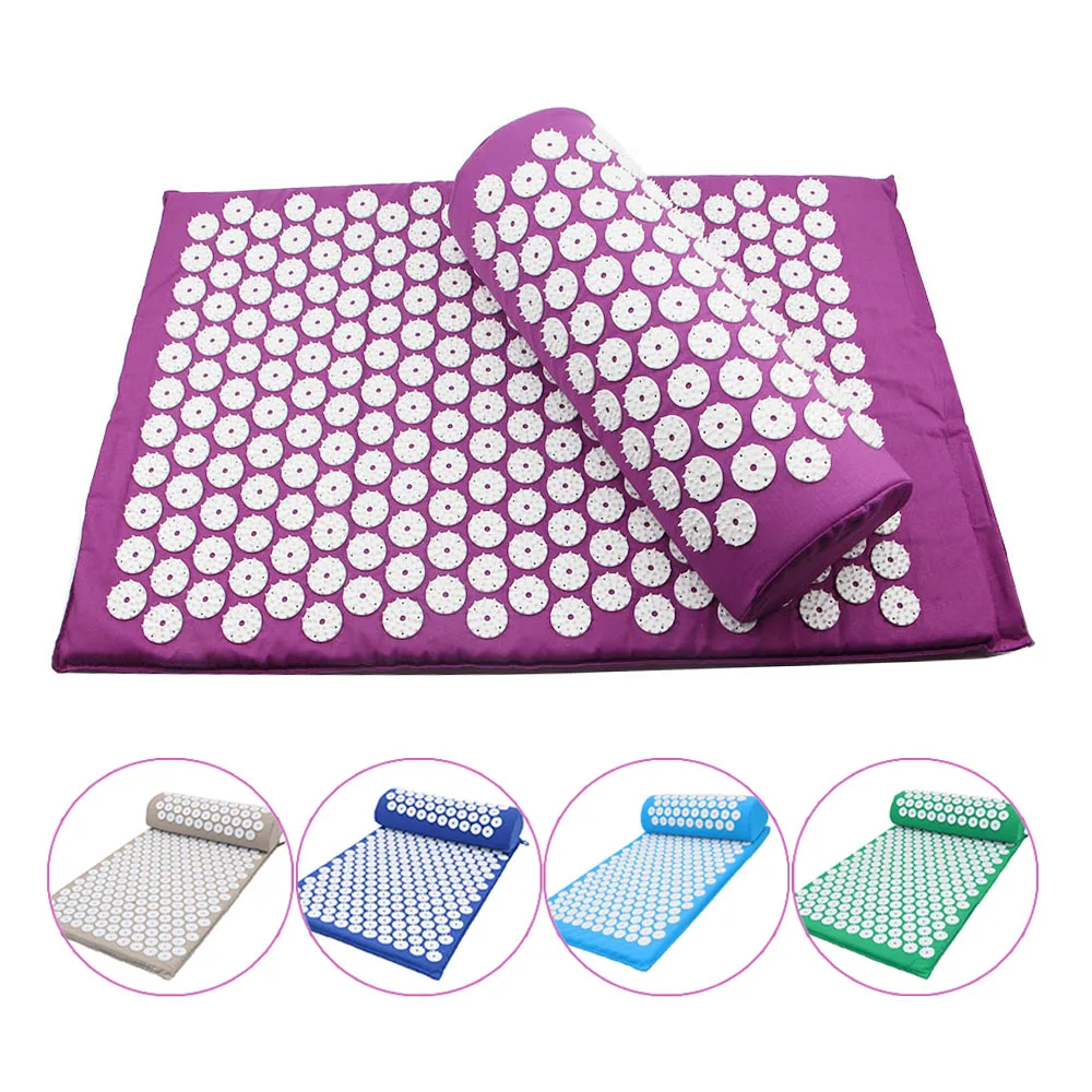 

Massager Cushion(appro67*42cm) Acupressure Body Massage Relieve Stress Pain Massage Mat Mat Yoga Back Massager With Pillow