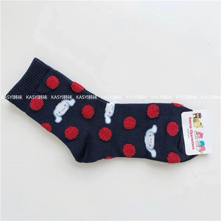 Носки с рисунком из мультфильма; принт с аниме; Марка Badtz Maru Cinnamoroll babyCinnamoroll Gudetama; милые забавные женские хлопковые носки в Корейском стиле; цвет розовый