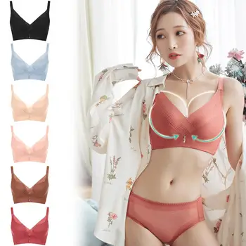

Hot Full cup underwear small bra plus size wireless adjustable lace Women's bra breast cover A B C cup large size lace bras