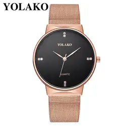 Мужские часы 2019 YOLAKO, пара, часы для влюбленных, модные, алмазные, стальные, Мужские кварцевые часы Reloj Mujer, мужские часы для женщин