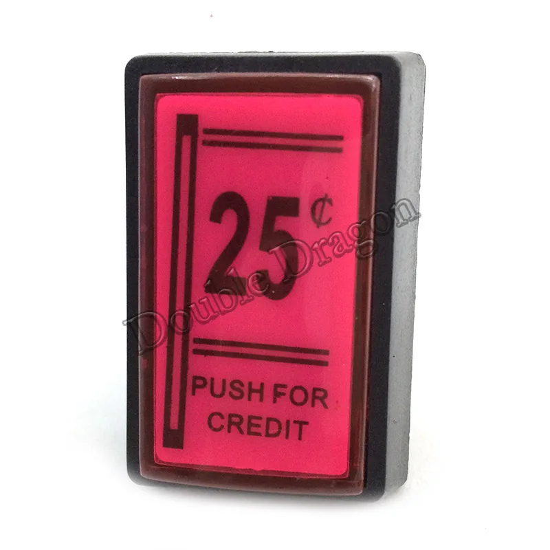 20pcs €0.25 / 25 cents LED button Push For Credit Arcade game machine Rectangle Button with led lamp
