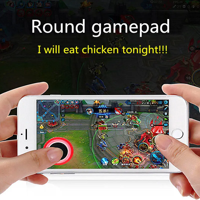 

Round Joystick, Suitable for All Kinds of Smart Phone Device Metal Button Controller, PUBG Controller with Suction Cup