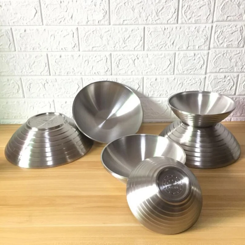 304# Stainless Steel Bowl Double layer Insulation screw threads Bowl