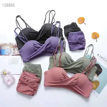 

Hantan lingerie Glossy Pure gather underwear fashion bra Twisted bra Comfortable soft bra without steel ring