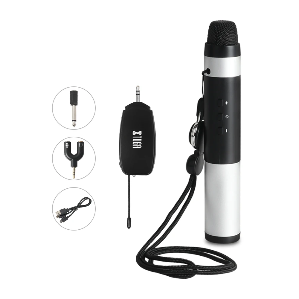 UHF беспроводной портативный микрофон с крючком, микрофон, ремешок дизайн перезаряжаемый 130ft стабильный беспроводной трансвисс - Цвет: YYDMU410DENO