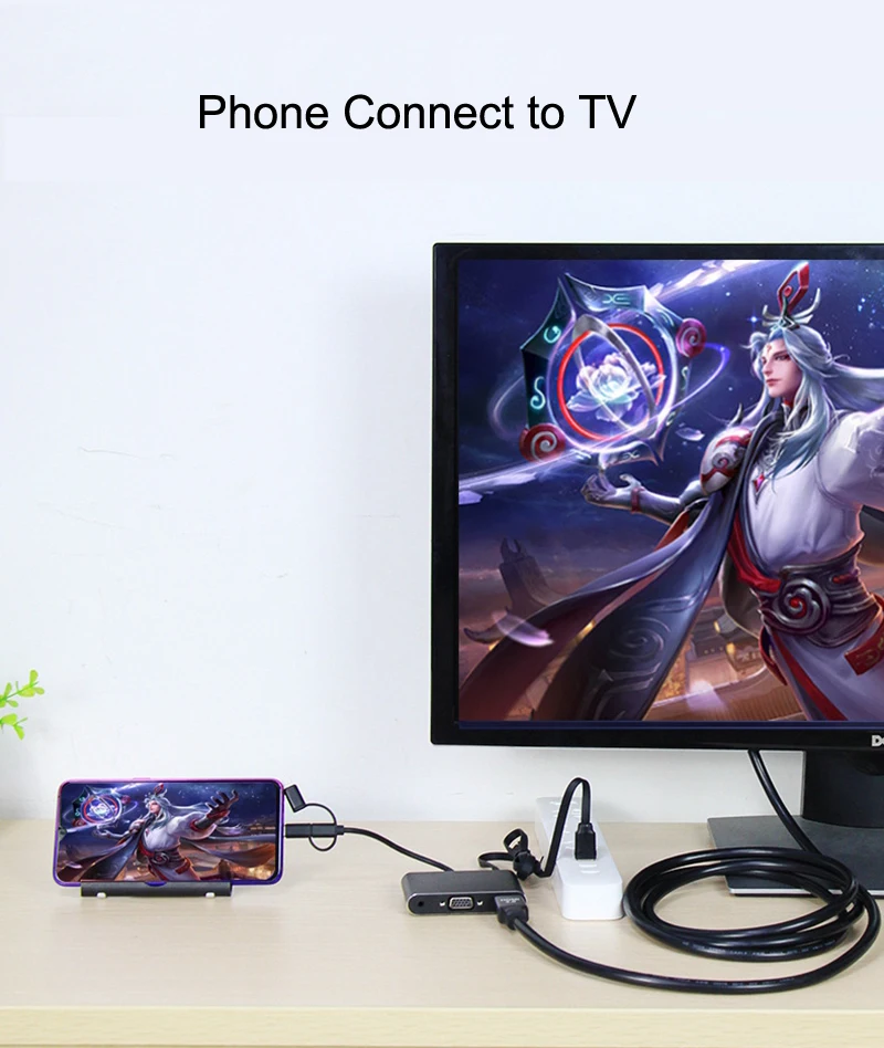 VGA HDMI Кабель-адаптер для IPhone 11 Pro Max XS XR 6 7 8 для huawei P20 P30 samsung S8 S9 S10 IOS type C Android Phone To tv