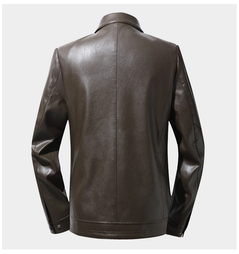 Г. nueva chaqueta de cuero de motocicleta de alta calidad para hombre cuello vuelto abrigos casuales primaver hombres chaqueta
