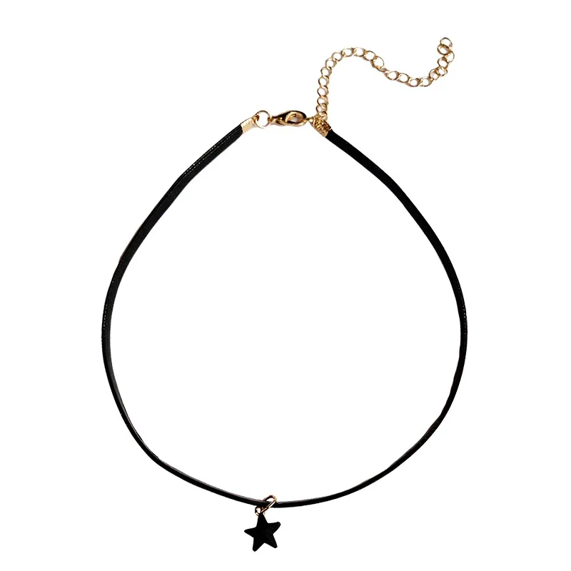 

Korean-style Simple Dongdaemun Five-pointed Star Clavicle Women's Short Black Necklace Neck Ring Neck Accessories Neck Band Neck