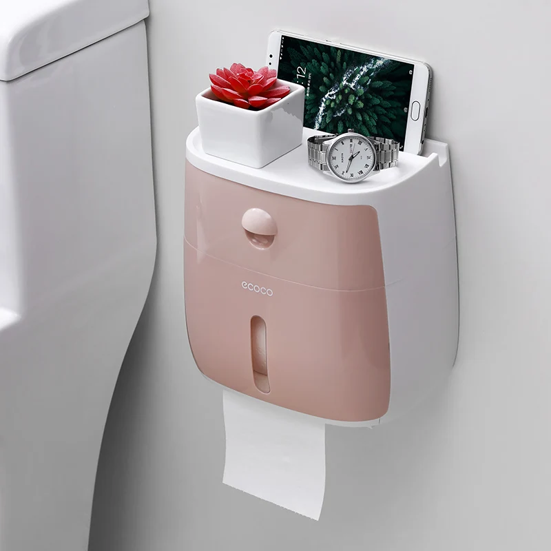 Pink Держатель для туалетной бумаги Водонепроницаемый креативный держатель для бумажных полотенец для кухни, ванной, туалетная бумага коробка для хранения держатель рулона унитаза - Цвет: Pink