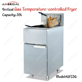 

GF23G Vertical 35L Gas Fryer Single-Tank Deep Fryer S.Steel Frying Machine Commerical Oil fryer with thermostat
