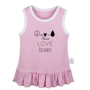 

Peace Love and Oiliness The Real Boss Panic at the Disco Newborn Baby Girls Dresses Toddler Sleeveless Dress Infant Clothes