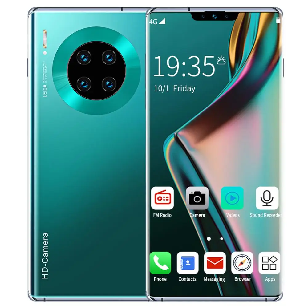 GREEN Глобальная версия,, Android, смартфон, 6,6 дюймов, мобильный телефон, две sim-карты, камера, 3g, 4G, мобильный смартфон, разблокировка лица - Цвет: GREEN