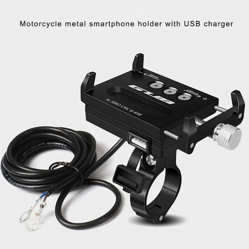 Waterproof 12V Motorcycle Bicycle Cell Phone Holder with USB Charger Handlebar Bracket Mount for 4-6.7inch Mobile Phone