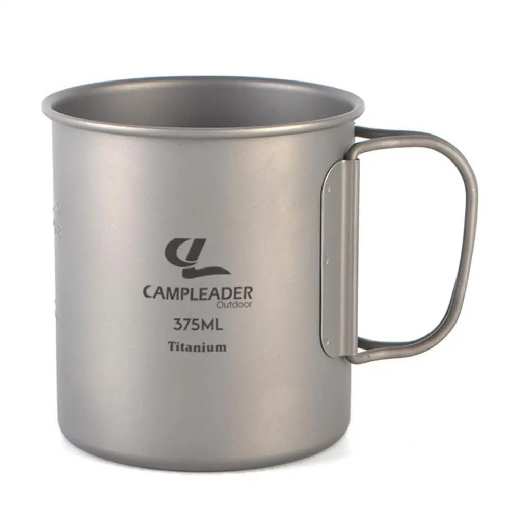375ML Открытый Титан кофейная кружка в виде кастрюли посуда чашки Пикник пивная кружка для воды из Кофе Чай с крышкой 250/300/375/450/600/900 мл - Цвет: 375ML